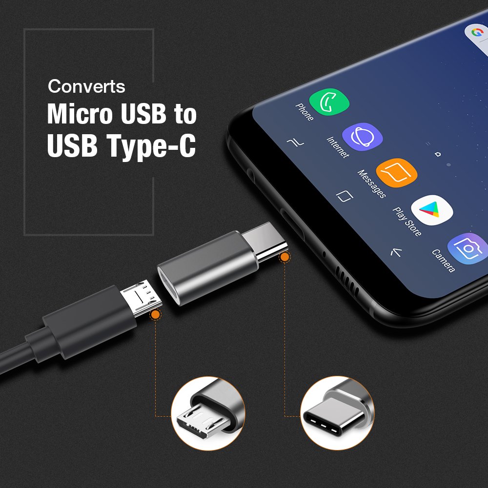 XO XO Adapter Typ-C Buchse auf Micro USB wandelt USB-C zu USB Typ-B  Smartphone-Adapter